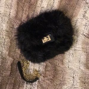 Faux Fur Crossbody Clutch